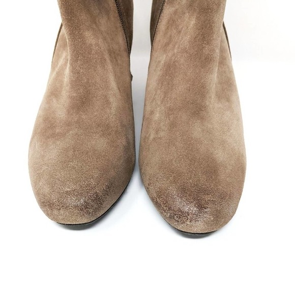 Vince Camuto Womens 10 Melisi Leather Brown Suede Wedge Zip Ankle Booties Boots - Picture 6 of 12